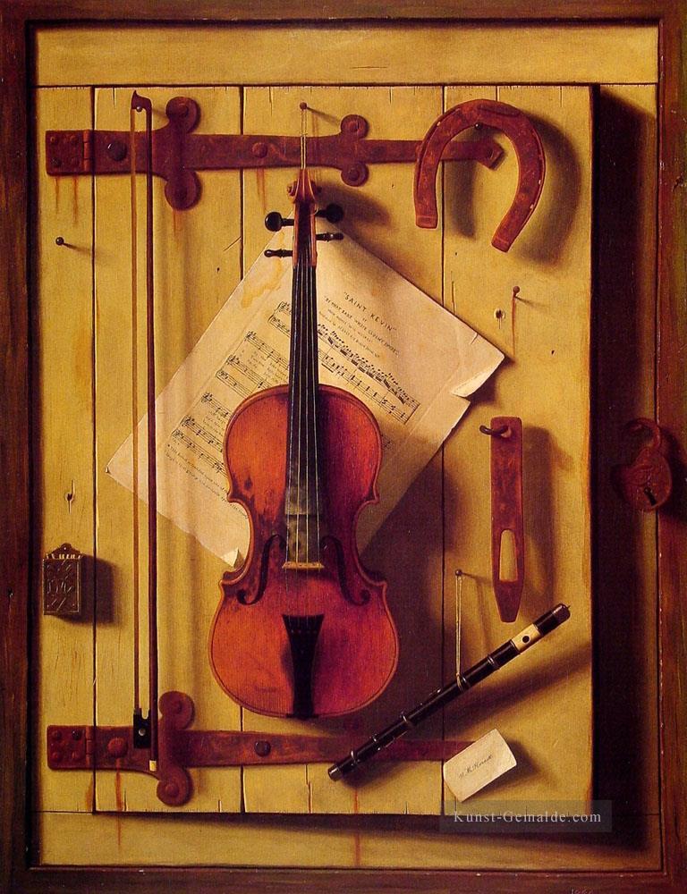 Stillleben Violine und Musik Irisch Maler William Harnett Ölgemälde